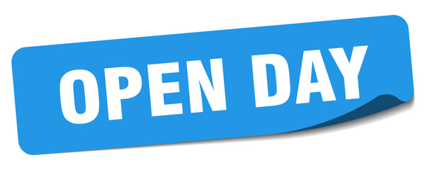 open day sticker. open day label
