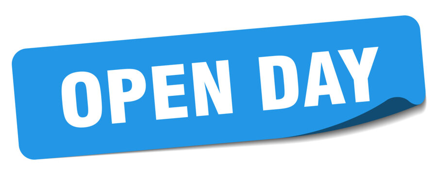open day sticker. open day label
