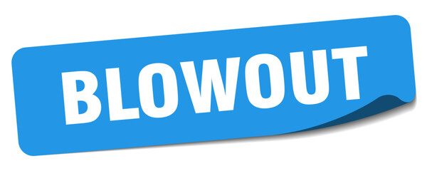 blowout sticker. blowout label