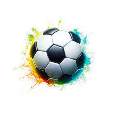 Naklejka premium A soccer ball isolated on a transparent background, perfect for sports-themed designs.