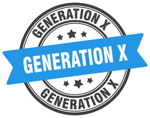 generation x stamp. generation x label on transparent background. round sign