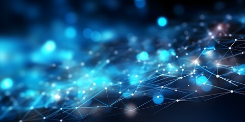 Obraz premium Blue abstract background symbolizes technologys vast potential for network connections and ideas. Concept Technology, Abstract Background, Blue, Network Connections, Ideas