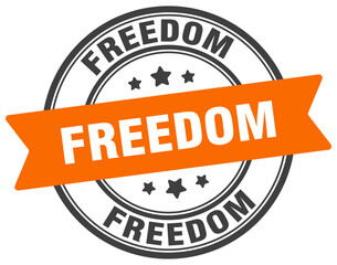 freedom stamp. freedom label on transparent background. round sign