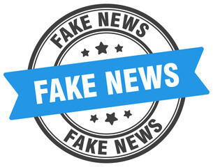 fake news stamp. fake news label on transparent background. round sign