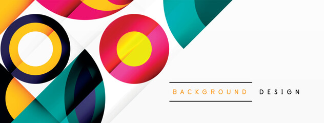 Circles and petals. Geometric beautiful abstract minimal template for Wallpaper, Banner, Background, Card, Book Illustration, landing page