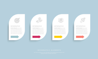 Obraz premium 4 steps infographic. Vector illustration. Can be used for process diagrams, presentations, workflow layouts.