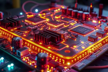 Obraz premium high end chip web 30 circuit board, future style