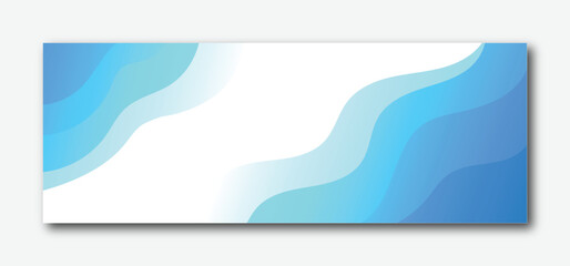 Blue wave abstract banner design on white background