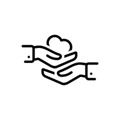 Black line icon for show empathy 