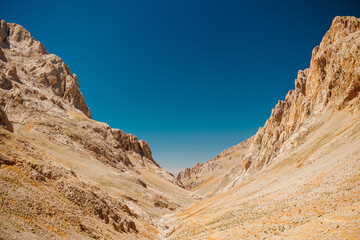 Aladaglar National Park. Cloudy mountain landscape. Transmountain trips. Trekking Aladaghlar. Turkey..