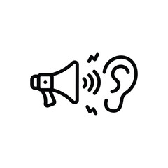 Black line icon for be attentive 