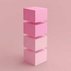 a close up of a pink and white cube on a pink background