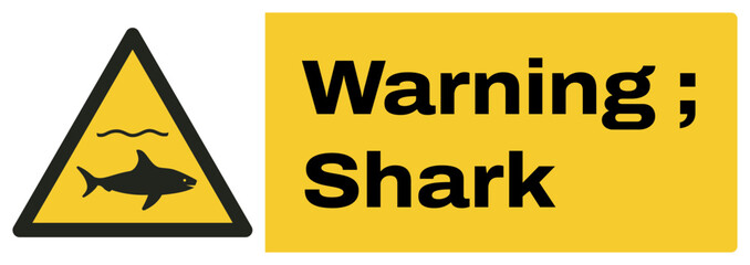 Obraz premium ISO warning safety signs_warning ; shark landscape size 1/2 a4,a3,a2,a1