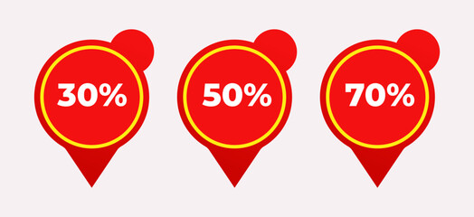 Discount Sale Badge Set Vector
