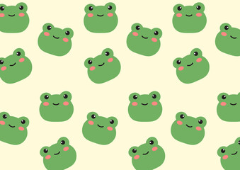 seamless pattern with frogs cartoon cute