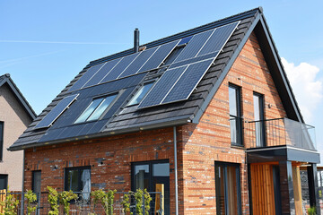 Obraz premium Generative ai on theme of solar cell panels in a photovoltaic power plant, eco renewable power