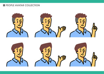 男性のポーズ集。インストラクター。