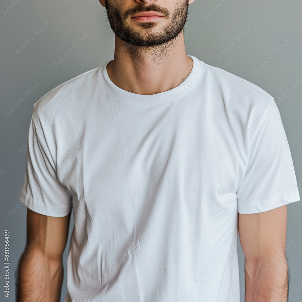 Sticker arafed man in a white shirt and a black hat