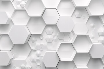 Fototapeta premium White background with delicate gray hexagons in a minimalistic arrangement, perfect for a clean and uncluttered corporate design
