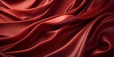 Fototapeta premium Texture of red leather with shadowed fabric folds. Concept Red Leather, Fabric Folds, Textured Surface, Shadowed Elements