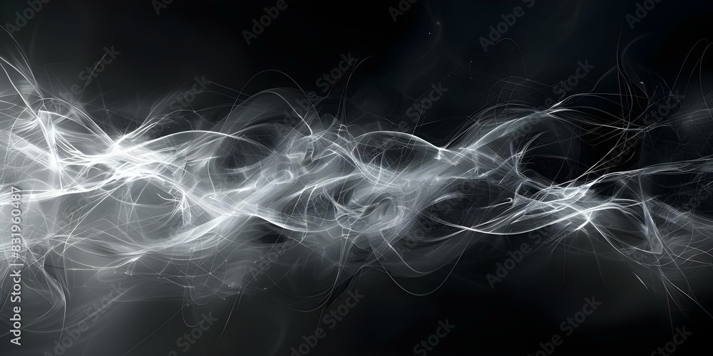 Poster interconnected cyber blocks on abstract charcoal background. concept abstract art, cyber blocks, cha