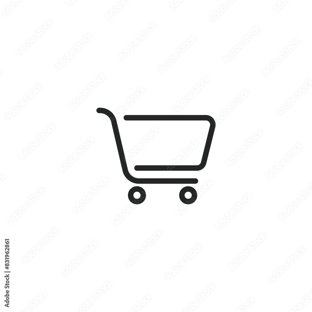 Wall mural shopping cart icon set. collection of web icons for online shops, of various cart icons in different