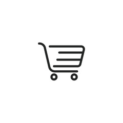 Shopping cart icon set. Collection of web icons for online shops, of various cart icons in different shapes. Editable stroke 2000x2000 Pixel.