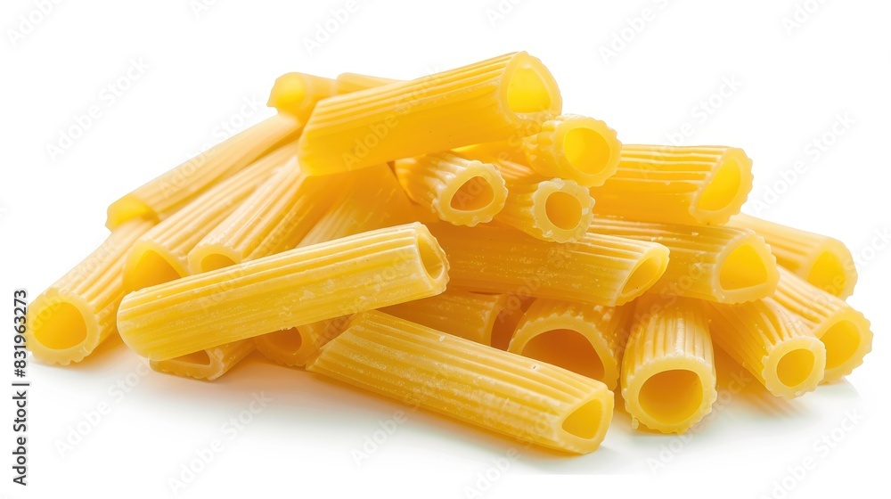 Poster macaroni on a white background with a clipping path