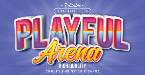 Editable text style effect - Playful Arena text style theme.