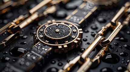 Technological blocks connected by chains