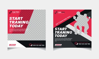 Gym Social Media Post Template Design