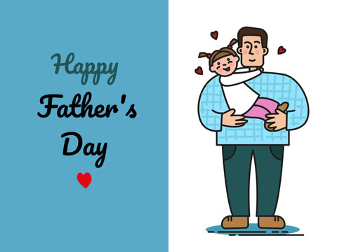 Vector greeting card, banner feliz dia dos pais. Father's day
