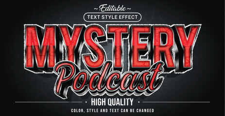 Editable text style effect - Mystery Podcast text style theme.