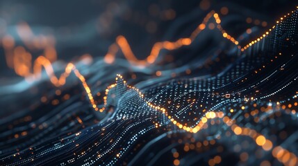 Dynamic graph showing a rising stock market trend with glowing lines