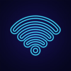 Vector signal wifi sign neon effect. Fully vector effect without raster effects