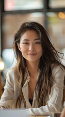 Obraz premium young women multiracial businesswoman on desk at meeting