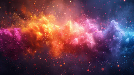 Fototapeta premium Holi, the Indian festival of colors; is animated, vivid, and very little blurred