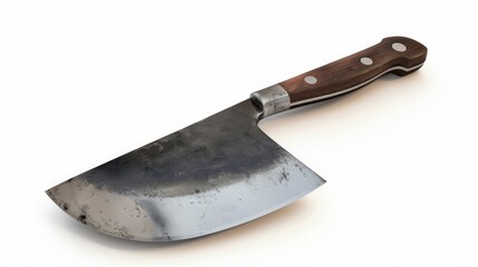 Large kitchen cleaver knife isolated on a white background