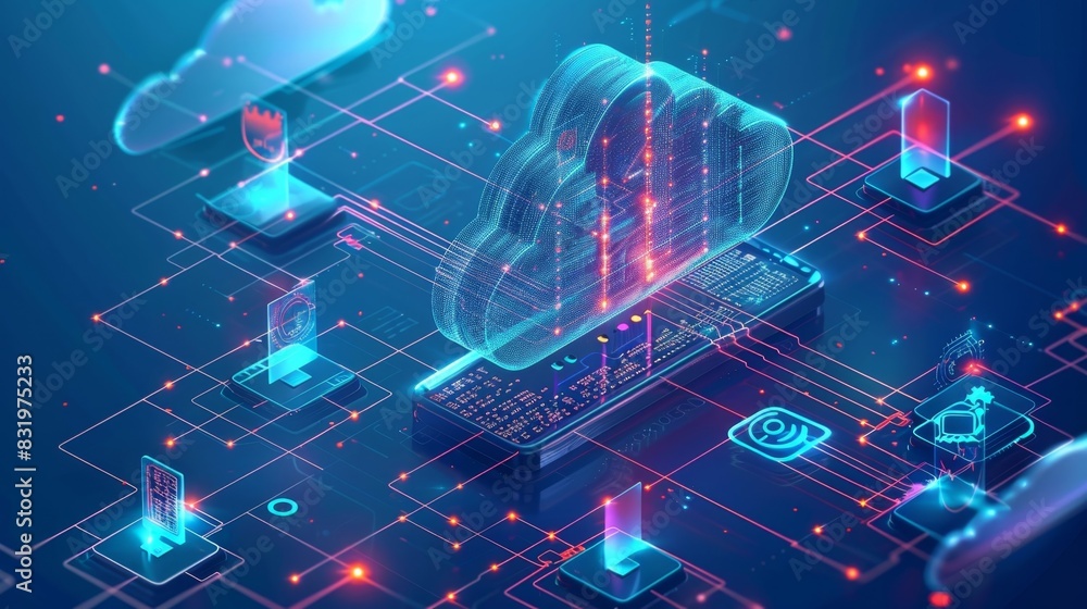 Poster the complex network of devices and servers working together to harness the power of the big data clo