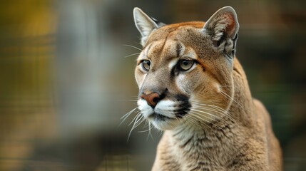 Close up of a marvelous young cougar. Generative Ai
