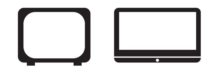 TV vector icons set. Television icon