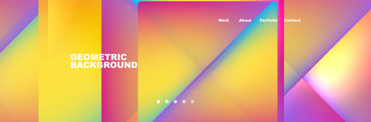 Gradient triangles composition with bright fluid colors. Vector Illustration For Wallpaper, Banner, Background, Card, Book Illustration, landing page