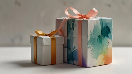 gift boxes with ribbon