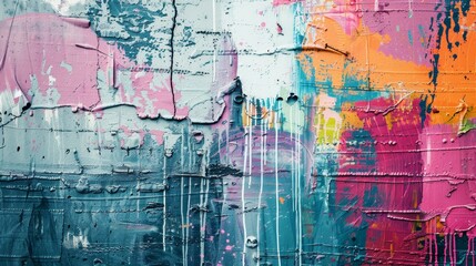 Vibrant Abstract Painting With Messy Paint Strokes and Smudges in High Fidelity