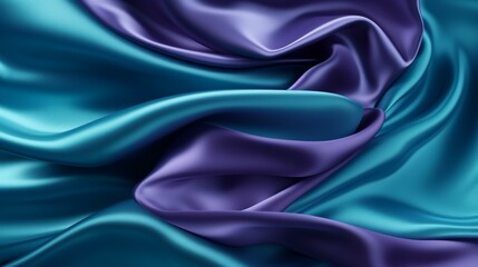 Obraz premium A visually captivating illustration of smooth silk fabric with vibrant colors and exquisite folds on a clean background.