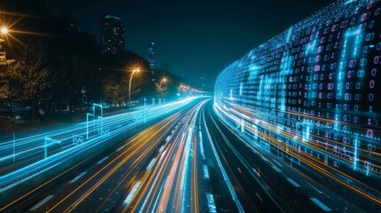 Digital data flow on road