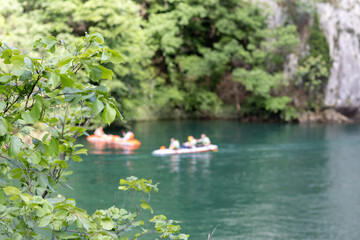 recreational sport on the canyon with the background blurred and the focus in the foreground