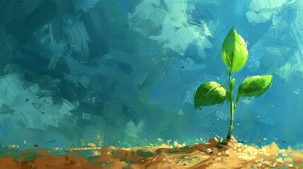 Fototapeta premium Nurture growth and success with Sprout Success unlocking the potential of every verdant object, beautifully illustrated.