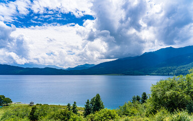 Landscape view of rara lake in Nepal. 