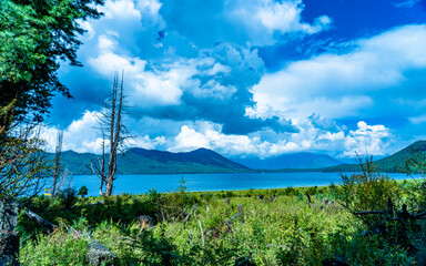 Landscape view of rara lake in Nepal. 